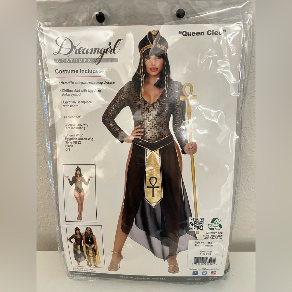 Dreamgirl Queen Cleopatra Costume for Women- Black and Gold